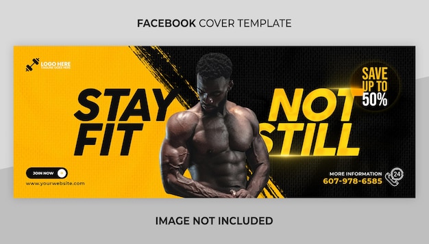 Banner web de fitness o plantilla de portada de redes sociales