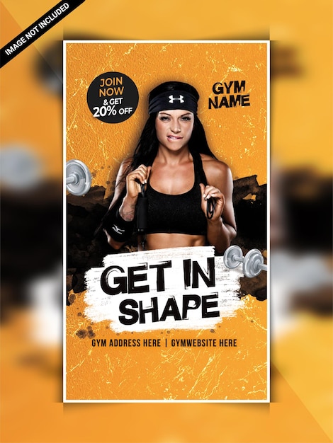 Banner web de gimnasio fitness instagram o publicación en redes sociales