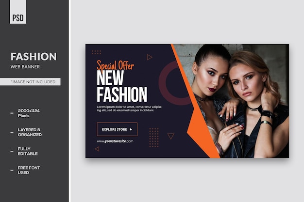 Banner de web de moda