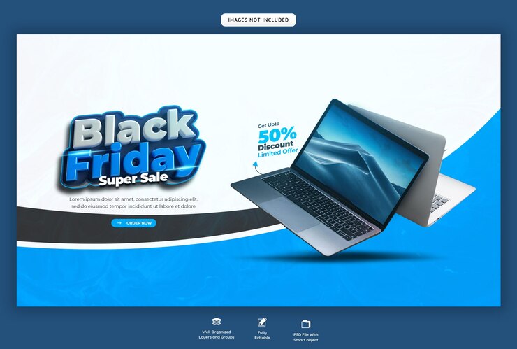 PSD banner web o plantilla de fondo de las ventas del viernes negro