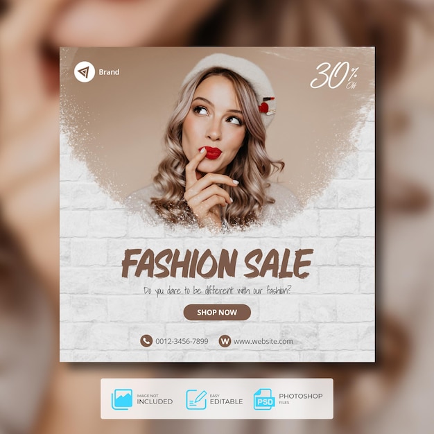 PSD banner web de plantilla de publicación de instagram de moda