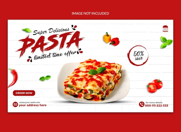 Banner web de publicación especial de pizza en redes sociales