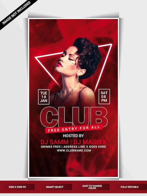 Banner de web de redes sociales de fiesta nocturna de club