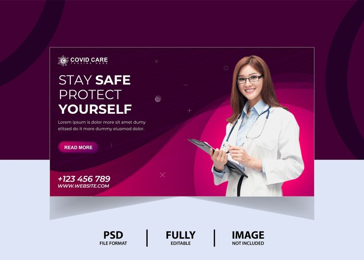 Banner Web rosa di assistenza sanitaria