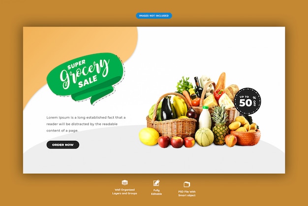 Banner web vendita super alimentari