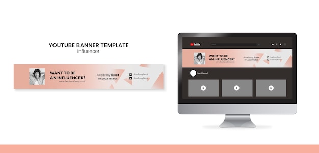 Banner youtube dell'influencer sfumato