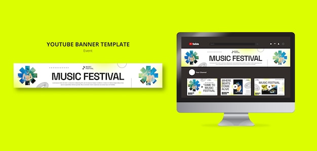 Banner YouTube per eventi musicali geometrici