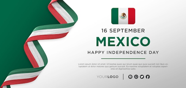 Banner zum feiern des nationalen unabhängigkeitstages von mexiko, nationaler jahrestag