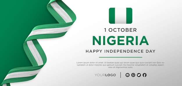 Banner zum nationalen unabhängigkeitstag nigerias, nationaler jahrestag