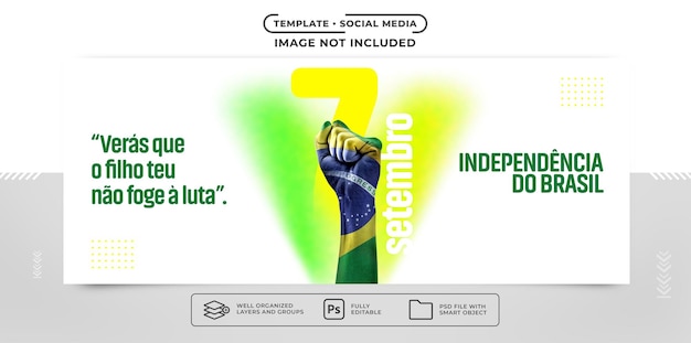 Bannervorlage für soziale Medien 7. september brasilien unabhängigkeitstag