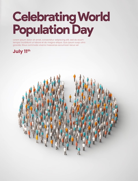 PSD bannière d'affiche de la journée mondiale de la population psd
