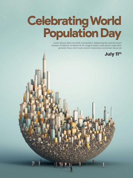 PSD bannière d'affiche de la journée mondiale de la population psd