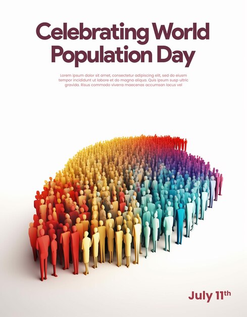 Bannière D'affiche De La Journée Mondiale De La Population Psd