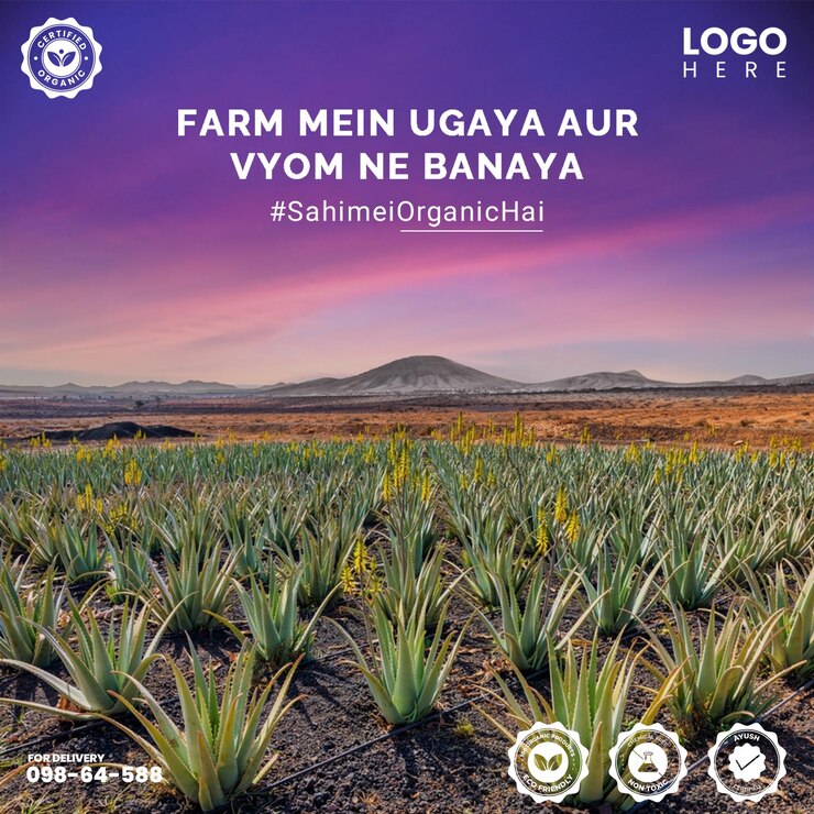 PSD une bannière d'aloe vera sur les réseaux sociaux