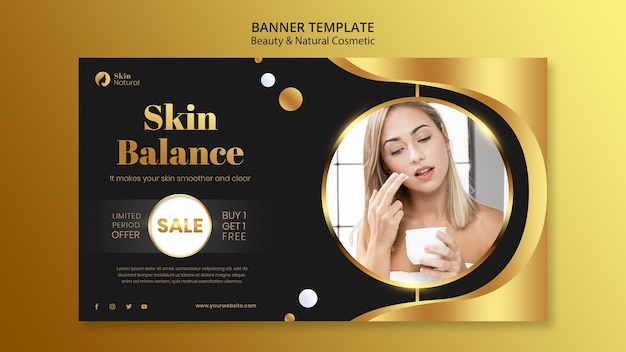 Bannière de beauté et de cosmétiques naturels