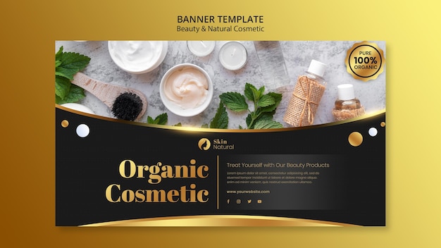 Bannière de beauté et de cosmétiques naturels