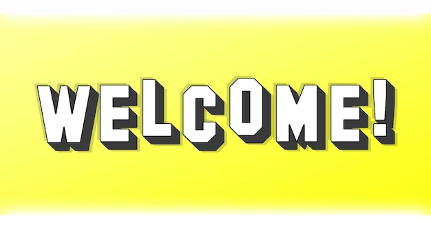 Bannière de bienvenue, simple effet de texte Photoshop moderne PSD, clipart de bannière de bienvenue, signe de bienvenue