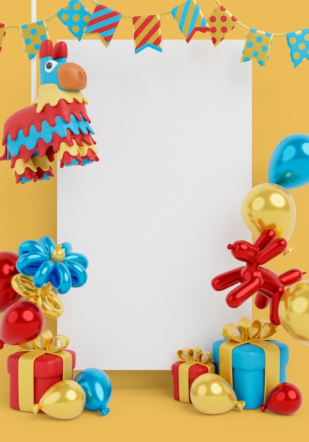 Bannière blanche de vente verticale d'anniversaire