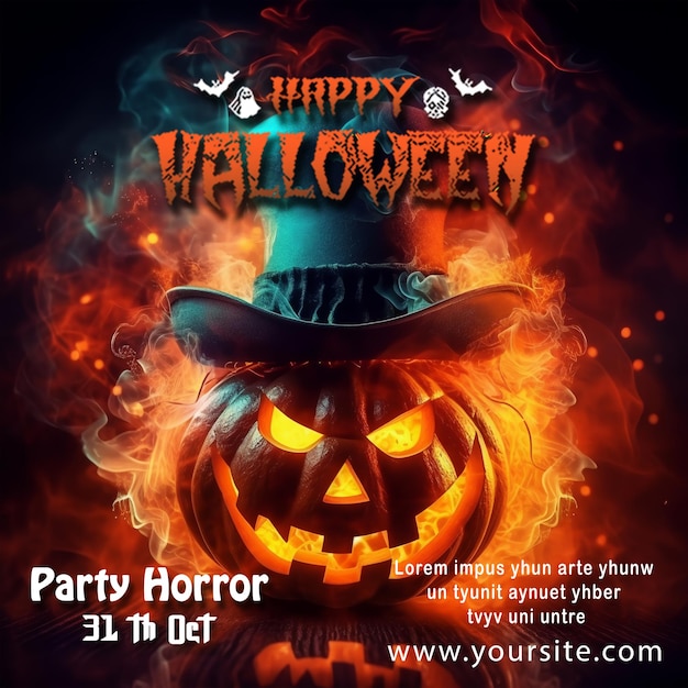 Bannière De Célébration Affiche De Joyeux Halloween