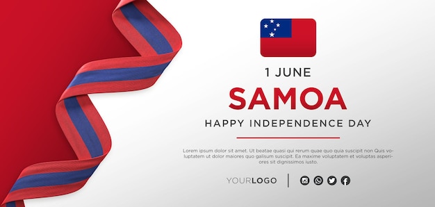 Bannière de célébration de la fête de l'indépendance nationale des Samoa, anniversaire national