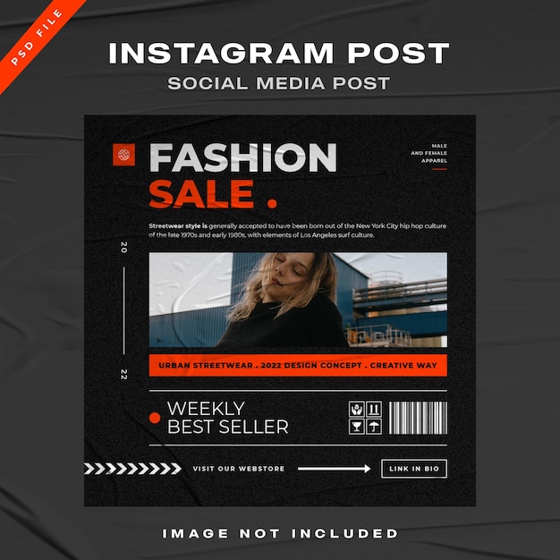 Bannière De Conception De Modèle De Publication Instagram De Vente De Mode