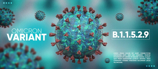 Bannière de coronavirus variante Omicron