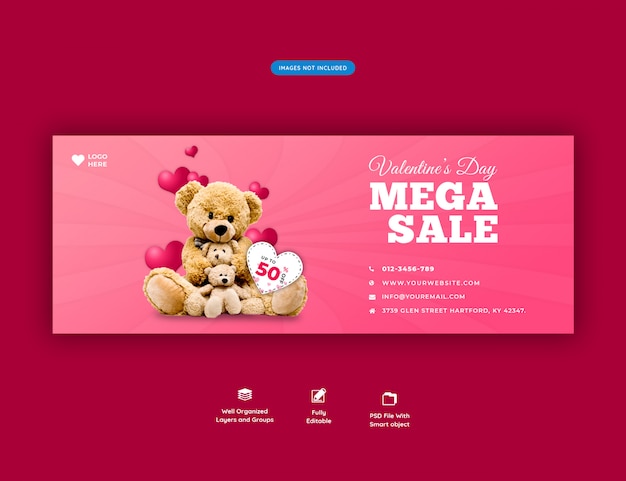 Bannière De Couverture Facebook Pour La Vente De La Saint-valentin