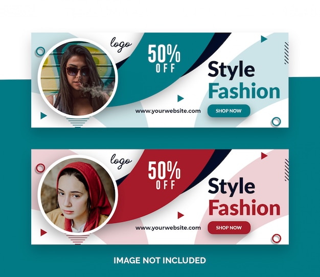 Bannière de couverture facebook de vente de mode