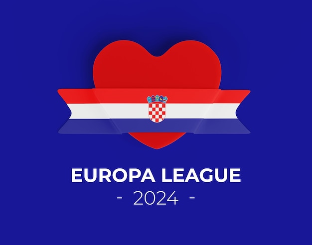 PSD la bannière du ruban du cœur de la croatie