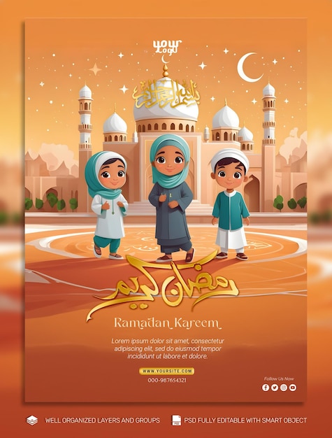 Une Bannière Et Un Flyer Sur Les Réseaux Sociaux De Ramadan Kareem