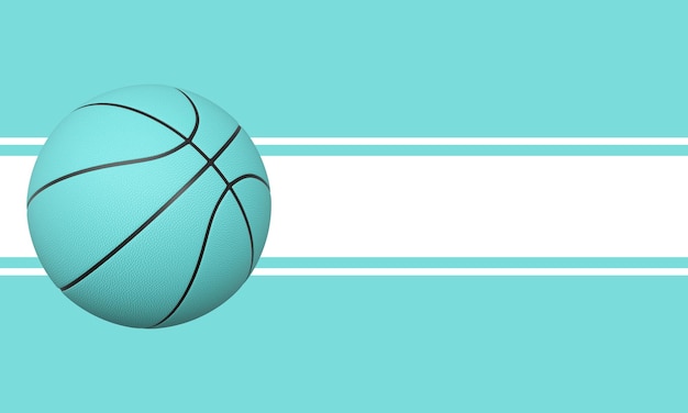 Bannière de fond de balle de basket à la menthe