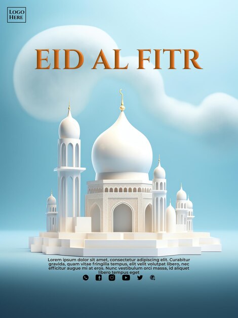 bannière islamique 3D eid fitr ramadhan médias sociaux pour l'événement ramdhan événement ied fitr événement islamique