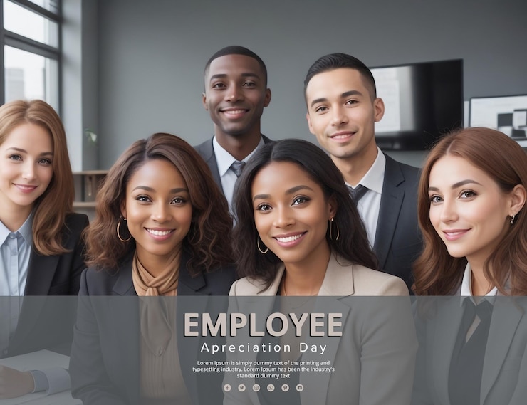 PSD bannière de la journée d'appréciation des employés pour les médias sociaux