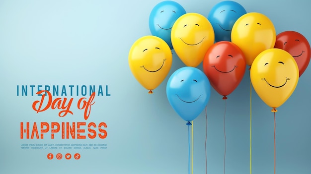 PSD bannière de la journée internationale du bonheur modèle de médias sociaux