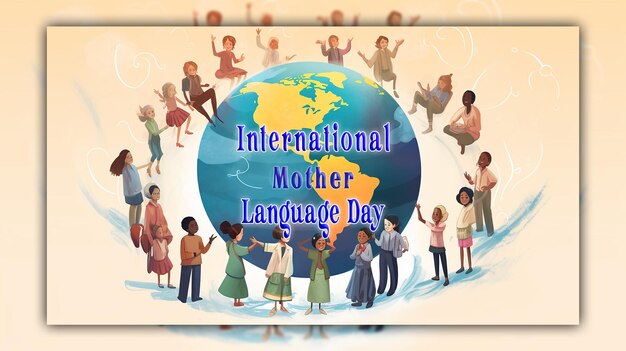 PSD bannière de la journée internationale de la langue maternelle