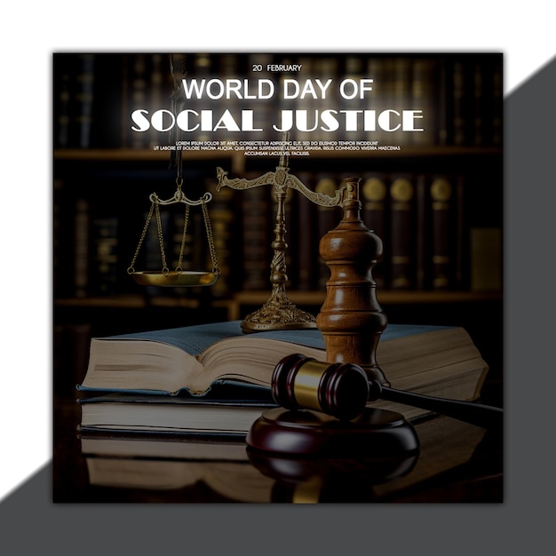 Bannière De La Journée Mondiale De La Justice Sociale