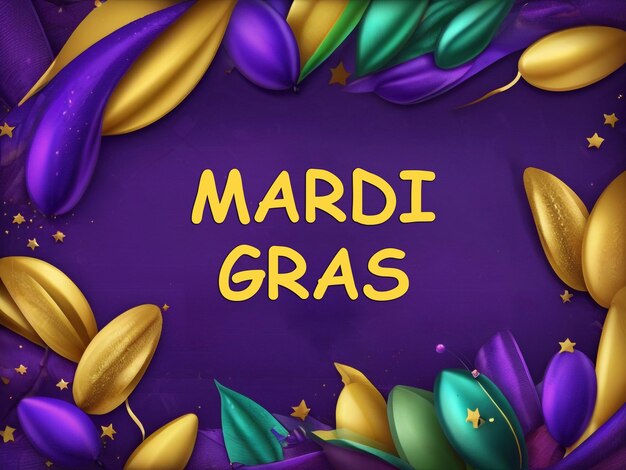 PSD bannière de mardi gras avec texte