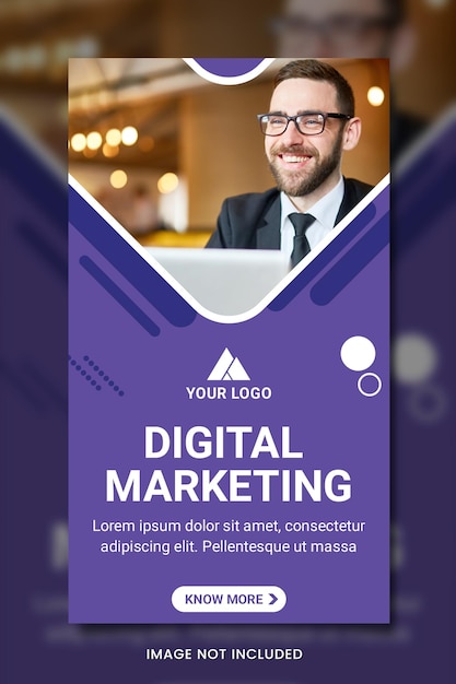PSD bannière de marketing numérique instagram