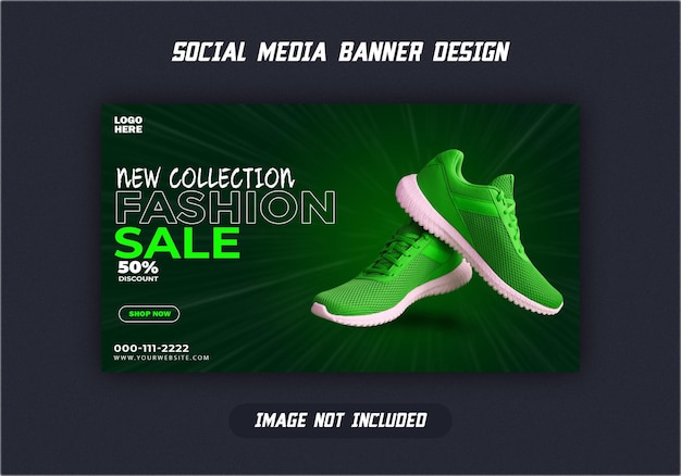 Bannière de médias sociaux de chaussures de sport de nouvelle collection et conception de modèle de publication Instagram