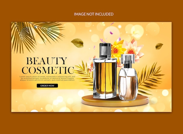 bannière de médias sociaux cosmétiques beauté.