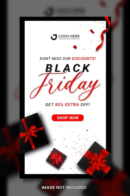 Bannière des médias sociaux du Black Friday