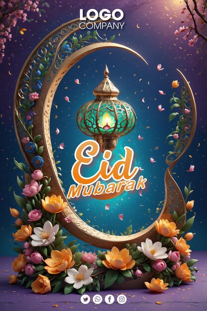 PSD la bannière des médias sociaux du psd eid mubarak