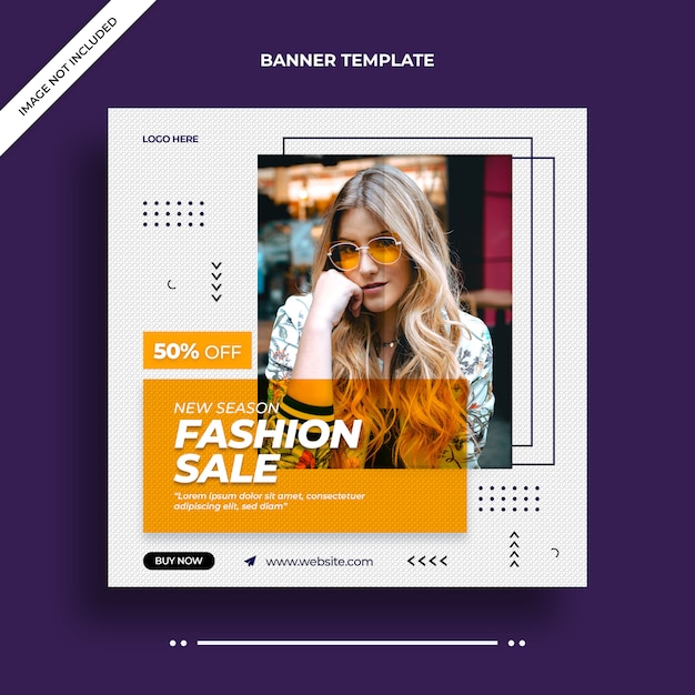 Bannière De Médias Sociaux Fashion Sale Et Bannière Instagram Ou Modèle De Bannière Web