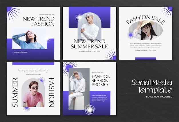 Bannière De Médias Sociaux Modern Summer Fashion Et Modèle De Publication Instagram