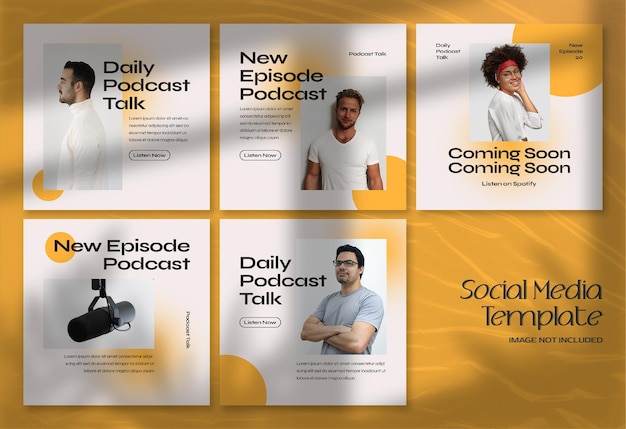 PSD bannière de médias sociaux podcast moderne et modèle de publication instagram