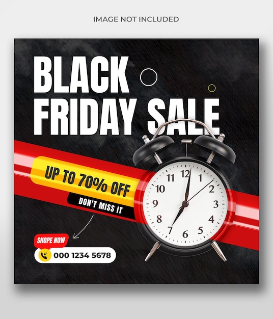 Bannière de médias sociaux de vente du Black Friday ou modèle de publication instagram