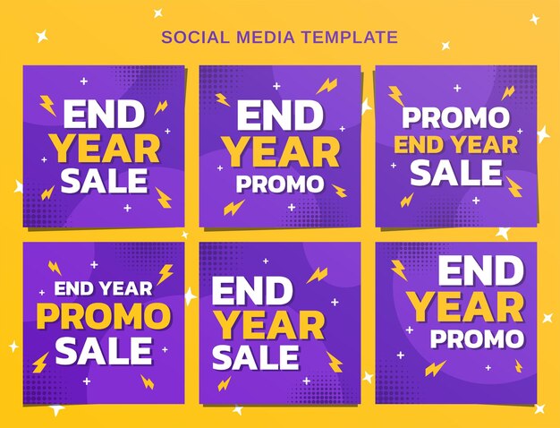 Bannière de médias sociaux de vente de fin d'année et modèle de publication instagram
