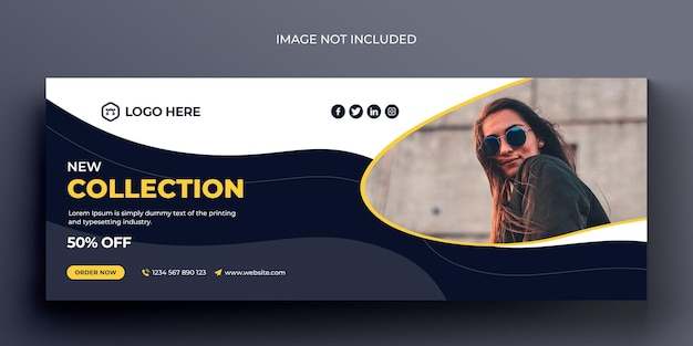 PSD bannière de médias sociaux de vente de mode et modèle de conception de photo de couverture facebook