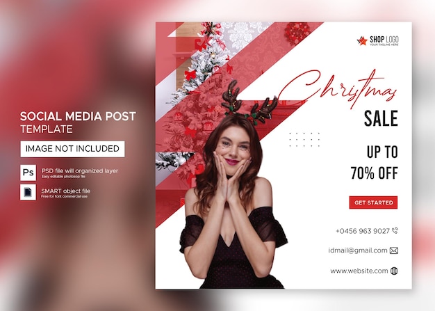 PSD bannière de noël vente instagram post premium psd