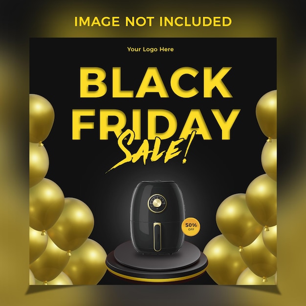 Bannière D'offre Spéciale Black Friday, Avec Un élégant Concept De Couleur Or Noir